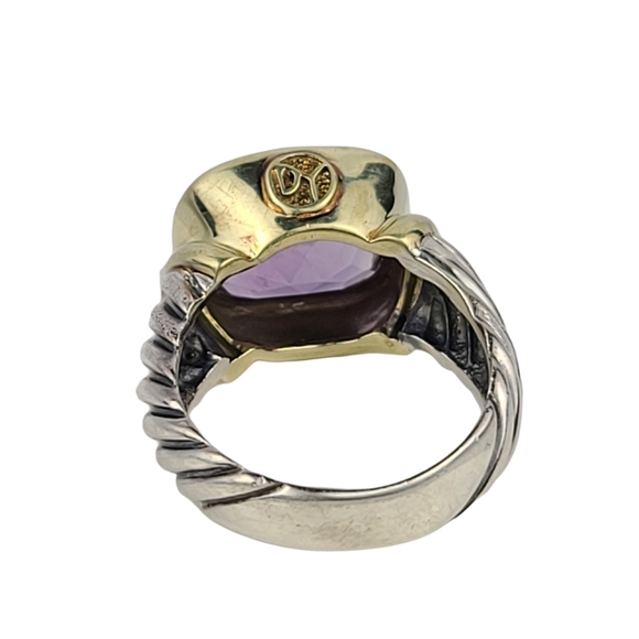 David Yurman 14k Gold & Sterling Silver Large Amethyst Ring - Picture 4 of 5